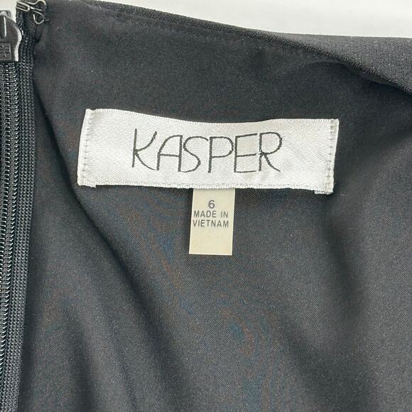 NWT Kasper Black Sleeveless V-Neck A-Line Pleated Dress Workwear Womens Size 6 - Picture 8 of 12